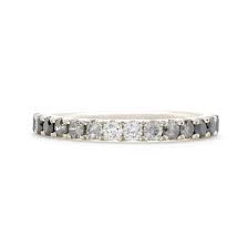 Black And White Gold Wedding Band White Gold Ombre Diamond Band Black Diamond Wedding Bands Diamond Bands Black Wedding Rings