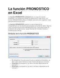 Over 100,000 english translations of spanish words and phrases. La Funcion Pronostico En Excel