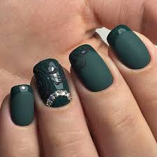 Mint green stiletto nails spring/summer nail art. 36 Fresh Green Nails Ideas To Get This Season Dark Green Nails Green Nails Green Nail Designs