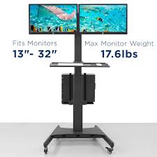 From having multiple browser windows open to using complex sets of editing tools for photos or video to having guides open on a second. Mobile Pc Workstation For Dual Monitors Mi 7986 Mount It