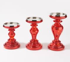 Murano style lovely candle holders from anthropology set of 2 in excellent condition no damage noted please take a close look at the pics as they are part of the description see allitem description. Set Of 3 Illuminated Mercury Glass Pedestals By Valerie Qvc Com