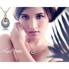 KATGI Fashion Austrian Crystal Angel Teardrop Pendant Necklace or Earrings