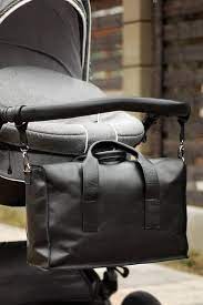 Diaper Bag Stroller Bag Womans Handbag Black Real Leather Leather Bag Women Stroller Bag Black Diaper Bag