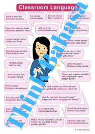 Indonesian Classroom Language Posters With Female Male Teacher Illustrations Indonesian Language Classroom Language English For Beginners