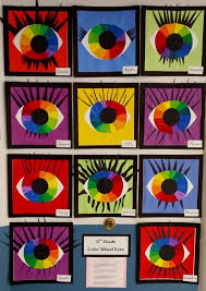 5th Grade Students Painted A 12 Section Color Wheel And Then Assembled It Into Color Art Lessons Abstract Art For Kids Color Wheel Art Projects