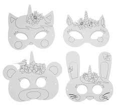 Le coloriage ladybug miraculous #36824. 4 Masques Licorne A Decorer Mypartykidz