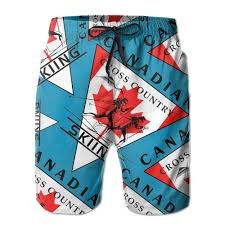 amazon com canadian flag cross country skiing men swim