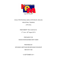 Kolej poly tech mara logo. Final Report Industrial Training For Accounting Student Audit Marketing