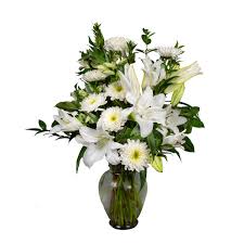 Find small silk floral arrangements. Wonderful In White Contains Oriental Lilies White Cremones Alstroemerieas Accented With Italian Ruscus And Myrtle Forest Of Flowers