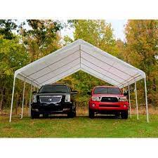 King Canopy 18 Ft X 27 Ft White Drawstring Carport Canopy Cover Walmart Com Carport Covers Canopy Outdoor Cover