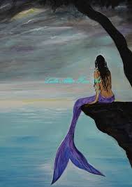 Mermaid Painting Mermaid Painting Mermaid Art Mermaid Wall Art