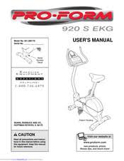 Who wants to use an uncomfortable exercise bike? Pro Form 920s Ekg User Manual Pdf Download Manualslib