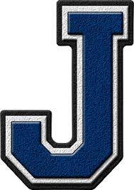 J pastel letter isolated on white background vector. Presentation Alphabets Royal Blue Varsity Letter J