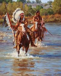 Crossing The Shallows Native American Wolf Native American Artwork Native American Art