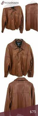 Nautica Vintage Cognac Leather Jacket Size 44 Nautica Mens Vintage Cognac Leather Jacket Size 44 Lined Soft Supple Zip Sn Leather Jacket Jackets Clothes Design