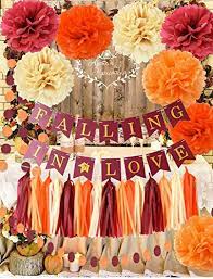 Boasting rustic decor, colorful fall dishes, drinks, and desserts, and festive games, a rustic fall harvest bridal shower is the perfect theme for fall. Fall Bridal Shower Decorations Wine Burgundy Champagne Orange Fall In Love Banner Wedding Decorations Burgundy Orange Maroon Burgundy Wedding Fall Themed Wedding Wedding Anniversary Decorations Amazon Ae Home