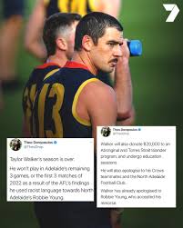 Adelaide crows player taylor walker apologises to robbie young. Gc4c7ayyfp0vdm