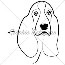 Basset Hound Clipart Black And White Stylized Illustration Of Basset Hound Portrait Basset Hound Art Basset Basset Hound