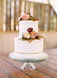 Simple Fall Two Tier Wedding Cake Wedding Cake Toppers Wedding Cake Favors Fall Wedding Cakes