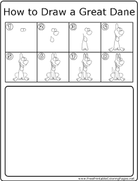Download dog coloring sheets for free. How To Draw Great Dane Coloring Page