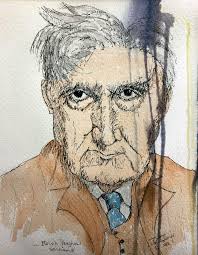 original richly colored washdrawing by louis f. braunhold of the columbus  memorial building (1893, william w. boyington's last commission). the  watercolor was salvaged from the columbus building's lobby shortly before  it was