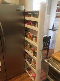 Z5x8 basket for ziplock bags: Custom Pull Out Spice Rack Tucked On The Side Of Our Refrigerator Pull Out Spice Rack Kitchen Spice Racks Spice Rack