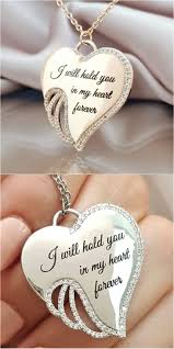 Treasured In My Heart You Ll Stay Angel Necklace Angel Necklace Angel Wings Jewelry Angel Jewelry