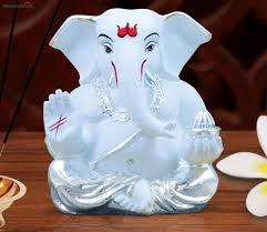 White Ceramic Ganesha Idol ...