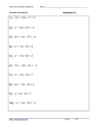 Quadratic Equations Worksheet Solving Quadratic Equations Quadratics Quadratic Equation