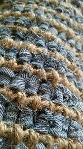 Quality british clothing, responsibly sourced. Blue Denim Rag Rug 79 X 69cm Unusual Design Hand Made In The Uk Near Fair