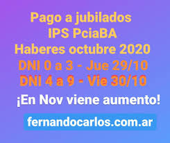 La norma autorizó una transferencia de más de 66 millones de soles para financiar dicho reajuste. Pago A Jubilados Ips Pciaba Haberes Octubre 2020 Fernando Carlos