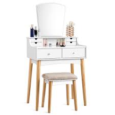 Free 2 Day Shipping Buy Costway Vanity Table Set W Mirror 6 Drawer Dressing Table Cushioned Stool Makeup T Vanity Table Set Dressing Room Decor Vanity Table