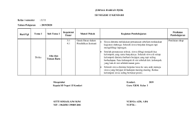 Contoh format jurnal harian pjok kelas 1 sd semester 1 k13 revisi terbaru sudah sesuai dengan permendikbud no 14 tahun 2019 yang ditandatangani oleh bapak menteri pendidikan dan kebudayaan republik indonesia bapak nadiem anwar makarim, b.a., m.b.a, di jakarta 10 desember 2019, memutuskan tentang peraturan penyempurnaan rencana pelaksanaan pembelajaran (rpp) menjadi 1 lembar. Doc Jurnal Pjok Kelas 1 Semester 1 War Dhy Academia Edu