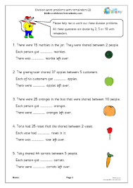 Each worksheet encourages students to break down the problems by highlighting important information and details within the multiplication and division word problems. Division Word Problems With Remainders 2 Division Maths Worksheets For Year 2 Age 6 7 By Urbrainy Com