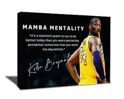 Kobe bean bryant means something different to everyone. Kobe Bryant Mamba Mentality Quote Motivational Wall Art Canvas Ebay