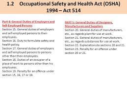 Osha 1994, seksyen 17, kewajipan am majikan dan or. Dr Mohd Nasrull Bin Abdol Rahman Universiti Tun Hussein Onn Malaysia Uthm Chapter 1 Health Safety And Environmental Management Presented By Occupational Ppt Download