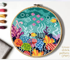 Maybe you would like to learn more about one of these? Sea Bottom Modern Cross Stitch Pattern Nature Easy Counted Etsy In 2021 Modern Cross Stitch Patterns Cross Stitch Patterns Nature Cross Stitch