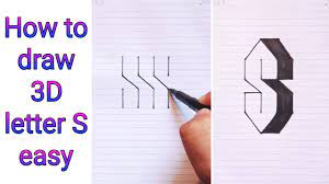 I hope that this lettering tutorial helped you draw super fancy, 3d curved letters! How To Draw 3d Letter S Step By Step Easy 3d Drawings Youtube