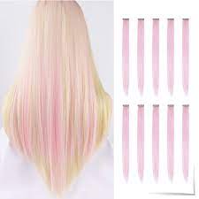 Check spelling or type a new query. Amazon Com Tofafa 22 Inch Colored Hair Extensions Multi Colors Party Highlights Clip In Synthetic Hair Extensions 10pcs Light Pink Beauty