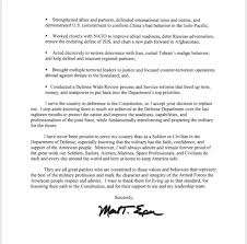 Want your administrative secretary cover letter to blow the competition away? Read Mark Esper S Final Memo And Letter To President Donald Trump