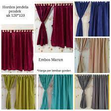 Jadi selain tampak cantik dari luar, kecil anda juga akan terlihat lebih menarik dari dalam rumah. Gorden Jendela Pendek Polos Embos Gorden Kecil Jendela Kamar Uk 120x120 Shopee Indonesia