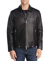 John Varvatos Marley Zip Front Leather Jacket In Black Modesens Leather Jackets Online Leather Jacket Casual Leather Jacket