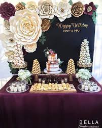 Birthday Table Decoration Ideas With Flowers 233 Likes 15 Comments Invitations Decor More Bella Impressions On Instagram A Little Bur Birthday Parties Paper Flower Backdrop Birthday Decorations