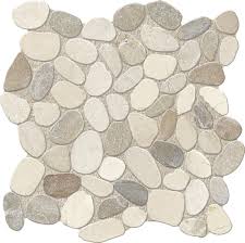 Naturlig tone fliser kan bruges som godt, eller du kan vælge en naturlig rullesten sten backsplash. Mohawk Grand Terrace 13 X 13 Flat Pebble Stone Mosaic Tile At Menards