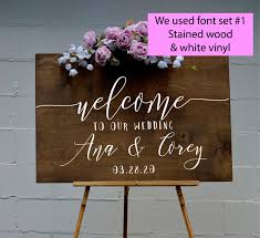 This cool craft idea is beautiful addition to your wedding reception. D A Designs Wedding Welcome Decal Or Stencil For Diy Wedding Signs For Glass Wood Chalkboard Metal Sign Making Wwd0102 2 Home Living Wall Decor Vadel Com