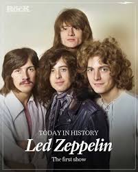 Today in 1968, Led Zeppelin made their live debut, billed as the New  Yardbirds, at the Teen Club in the town of Gladsaxe, Denmark. "Standing by  the side of the stage it