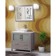 Update your bathroom with stylish and functional bathroom vanities, cabinets, and mirrors from menards®. Vanity Art Ravenna 36 Inch Bathroom Vanity In Grey With Single Basin Vanity Top In White C The Home Depot Canada