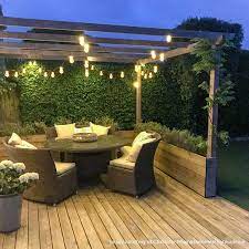 Connectgo Large Festoon Lights Connectable Clear Led Bulbs Outdoor Gardens Design Outdoor Garden Lighting Backyard Patio Designs