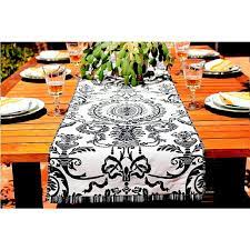 Napkin holders, weights & rings. Waverly French Damask Linen Reversible Table Runner With Piping And Border Chairish