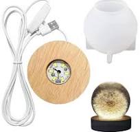 DIY Round Silicone Mould with Lamp Holder, LED Lamp Ball Epoxy Resin  Moulds, Craft Resin Casting Mould for Small Table Lamp (Warm White Lamp  Set) : ...